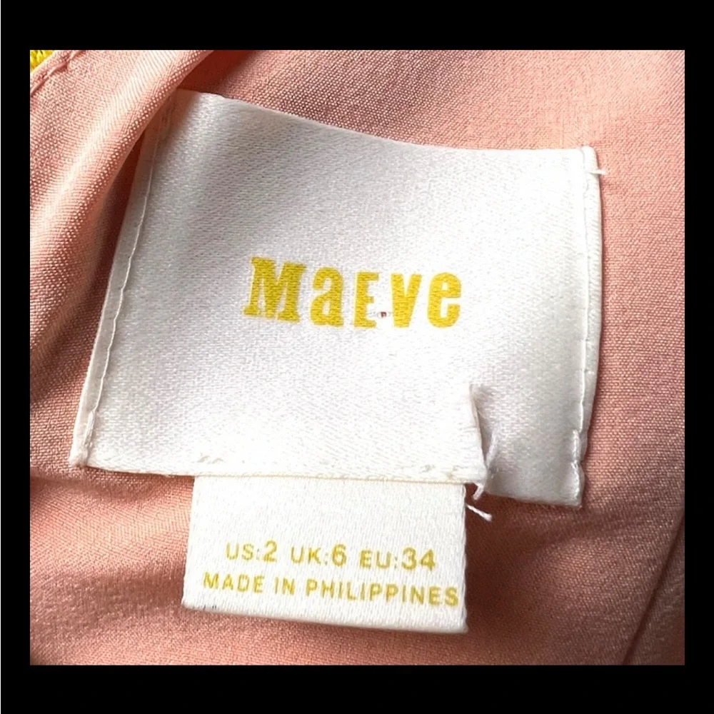 MAEVE Anthropologie Gardenia Lace Overlay Dress Sleeveless Column V Yellow 2 - Picture 10 of 12